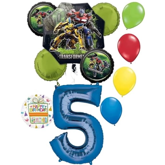 Anagram 5th Birthday Party Supplies 11pc Transformer's Balloon Bouquet Decorations