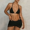 thumbnail image 6 of Xdegoge Bikini Sets for Women 3 Piece Triangular Top with Layered Lace Skirt Bottom, Cut Out Side, Fashionable Beachwear Summer, 6 of 8