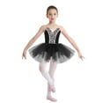 thumbnail image 3 of Doomiva Kids Girls Camisole Ballet Leotard Tutu Skirt Swan Lake Fancy Princess Dance Dress Ballerina Outfit Black 10, 3 of 6