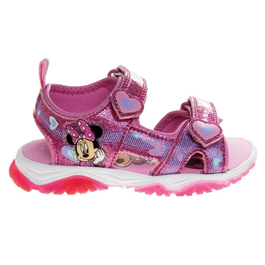 Disney Minnie Mouse Light Up Toddler Girls Sport Sandals, Pink, 8