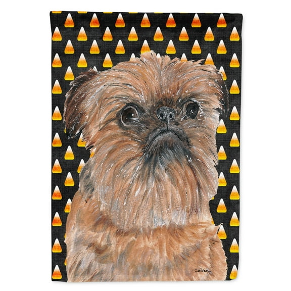 Carolines Treasures SC9530-FLAG-PARENT Brussels Griffon Halloween Candy Corn Flag  multicolor