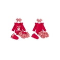 thumbnail image 2 of Loicainy Infant Baby Girl Christmas Outfit 3 6 9 12 18 Months Letters Romper with Plaid Shorts Headband Socks Clothes Set, 2 of 9
