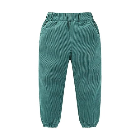 

EnJoCho Little/big Kids Fall and Winter Girls Solid Color Corduroy Elastic Waistband Ankles Pants with Pockets Girls Seamless Pants Girls Tights Pants Girl Gymnastic Long Pant