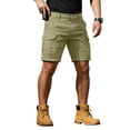thumbnail image 2 of Trgacdwlo Men's Hiking Cargo Short Multi Pockets Elastic Waist Mens Shorts Athletic Outdoor Fishing Summer Lightweight Men Shorts Casual Light Green S, 2 of 6