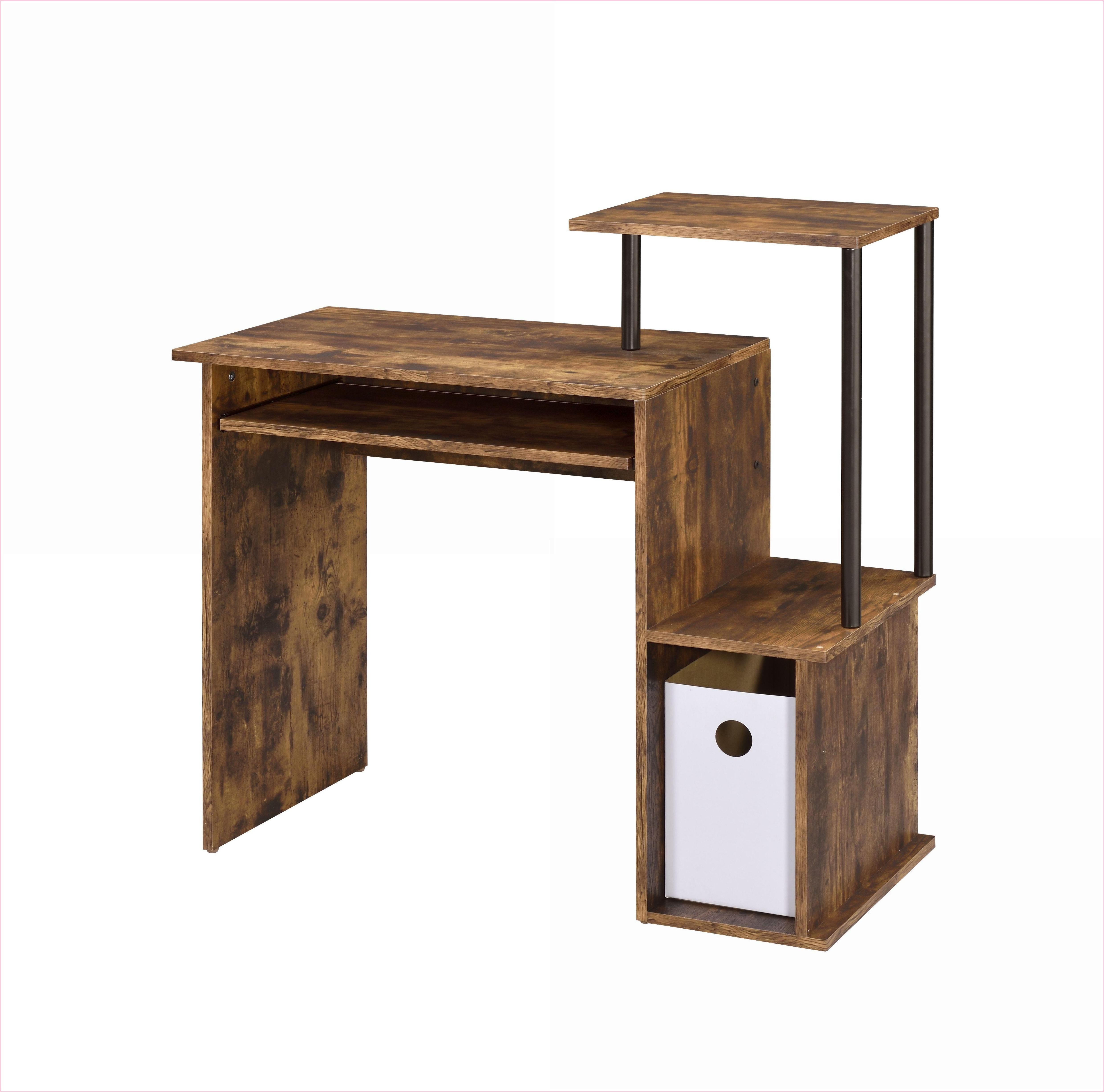 Desks for Home Office, Weathered Oak & Black Computer Desk with Keyboard Tray, Shelf & Storage | Metal | Synthetic Wood