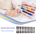 thumbnail image 2 of Qarigey 24 piezas extra largas prensa en uñas artificiales DIY sólido duradero resistente a los arañazos francés elegante acrílico Juegos de manicura 10 rojo oscuro, 2 of 6