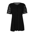 thumbnail image 5 of Mittory Women's Plus Size Henley T Shirt Summer Lace Sleeve Tees Casual Pleated Flowy Tunic Tops, 5 of 5