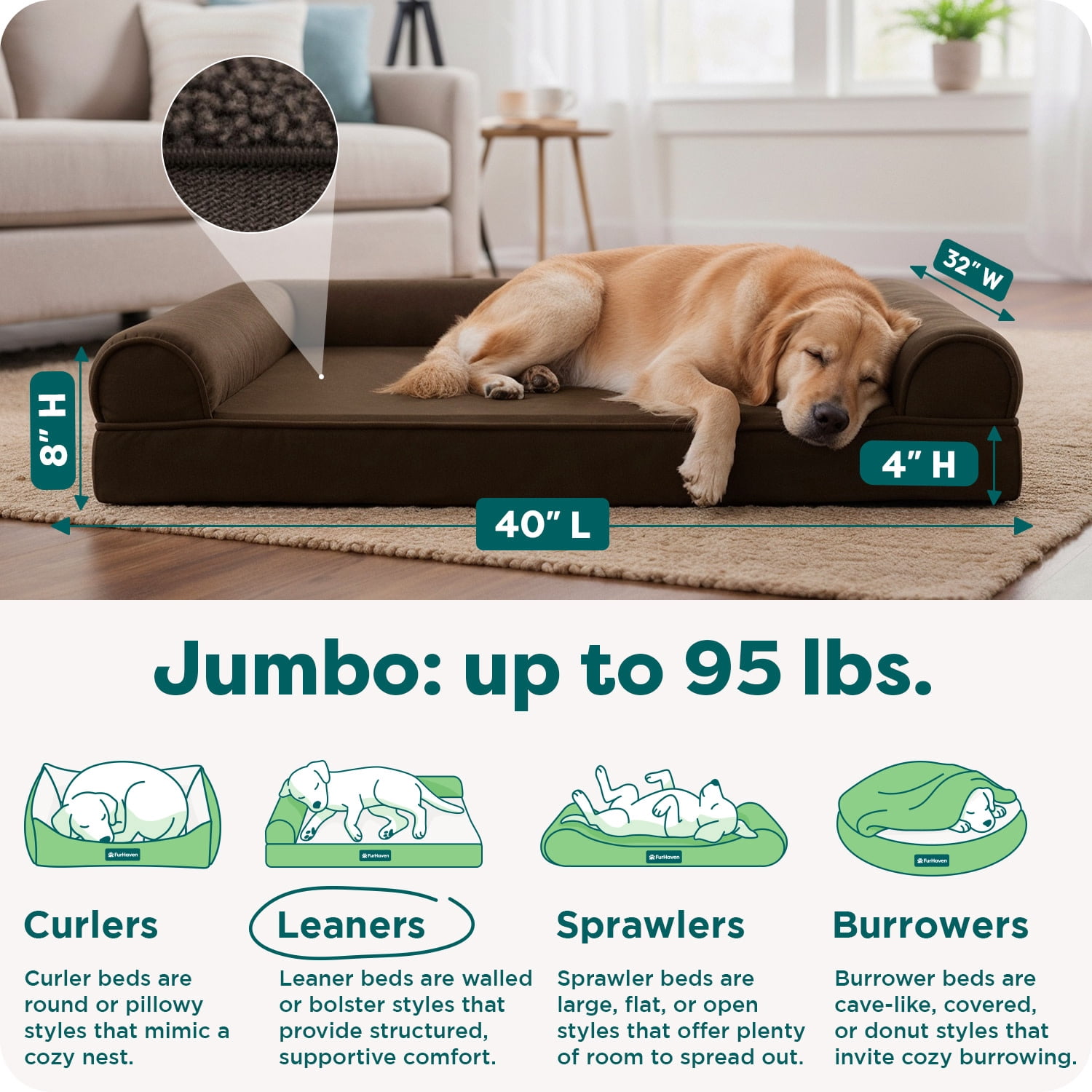 FH Plush & Suede Sofa - JM- Espresso