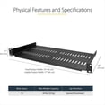 thumbnail image 3 of 1U Server Rack Mount Shelf Vented Cantilever Tray for 19Inch Network Equipment Rack & Cabinet,1 x 1U Server Rack Shelf with screw,Black, 3 of 9