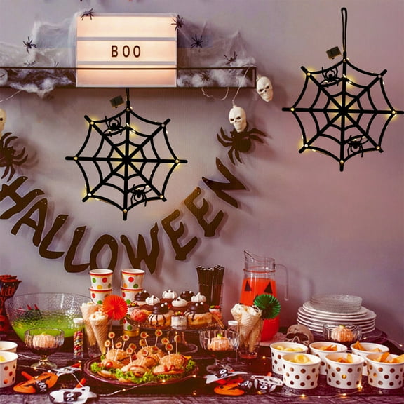 100Fens Halloween LED Lights Battery Powered Halloween Decorations Door Sign Decor Hanging Sign for Indoor Ourdoor Garden Yard Fall Decor