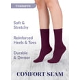 thumbnail image 6 of HUGH UGOLI Women's Cotton Crew Socks | Plain Color, Regular Fit, Soft Casual Socks for Trouser, 4 Pairs, Burgundy, Shoe Size: 6-9, 6 of 6