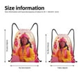 thumbnail image 2 of Daiia Digital Nomad Pink Landscape Pattern Drawstring Backpack, Gym Bag, Lightweight Backpack, Water-Resistant Bag Travel Sports Backpack, Fitness Bag, Yoga Bag-Medium, 2 of 6