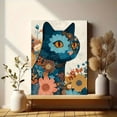 thumbnail image 6 of Floral Cat Canvas Art Print, Suitable for Living Room, Bedroom, Office, Bathroom, Home & Apartment Decor, 6 of 8