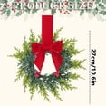 thumbnail image 3 of 10.6 Inch Artificial Cedar Norfolk Christmas Wreath with Red Berries & Velvet Bow, Faux Pine Hanging Wreath for Front Door, Wall, Window, Mantel Indoor and Outdoor Holiday, 3 of 4