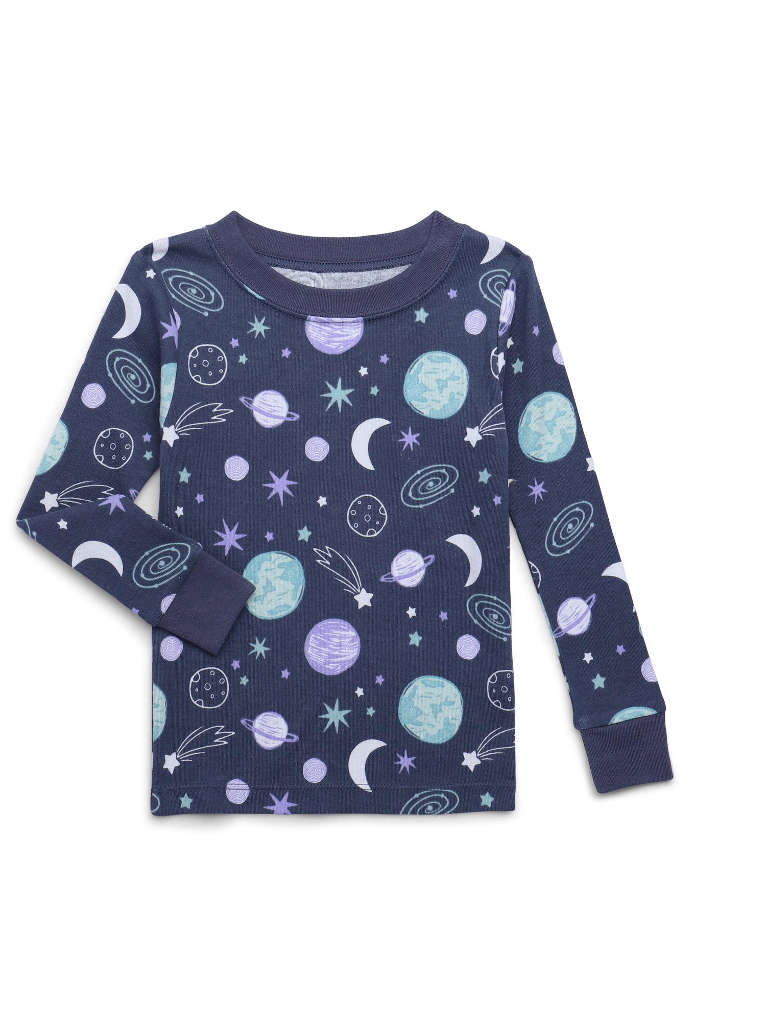 Wonder Nation Toddler Short and Long Sleeve Cotton Tight Fit Pajama Set, 4-Piece, Sizes 12M-5T