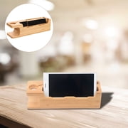 FRCOLOR Wood Docking Station Phone Stand Watch Watch Holder Desktop Phone Organizer