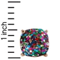 thumbnail image 3 of Faceted Square Glitter Stud Earrings Cushion Cut Statement Post Ear Studs .45" by Humble Chic NY, Confetti, Multi-Color, Rainbow, Multicolor, Pride, Sparkle, 3 of 8