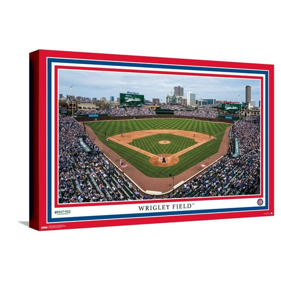 MLB Chicago Cubs - Wrigley Field 22 Canvas Wall Poster, 14.725" x 22.375"