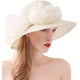 thumbnail image 1 of RZTA Sombrero de vestir de iglesia Kentucky Derby para mujer, ala ancha, flor de hoja, sombrero de despedida de soltera, 1 of 1