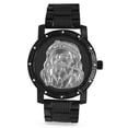 thumbnail image 2 of 14k White Gold Finish Jesus Christ Dial Lab Diamond Metal Band Solid Steel Back Mens Custom Watch, 2 of 3