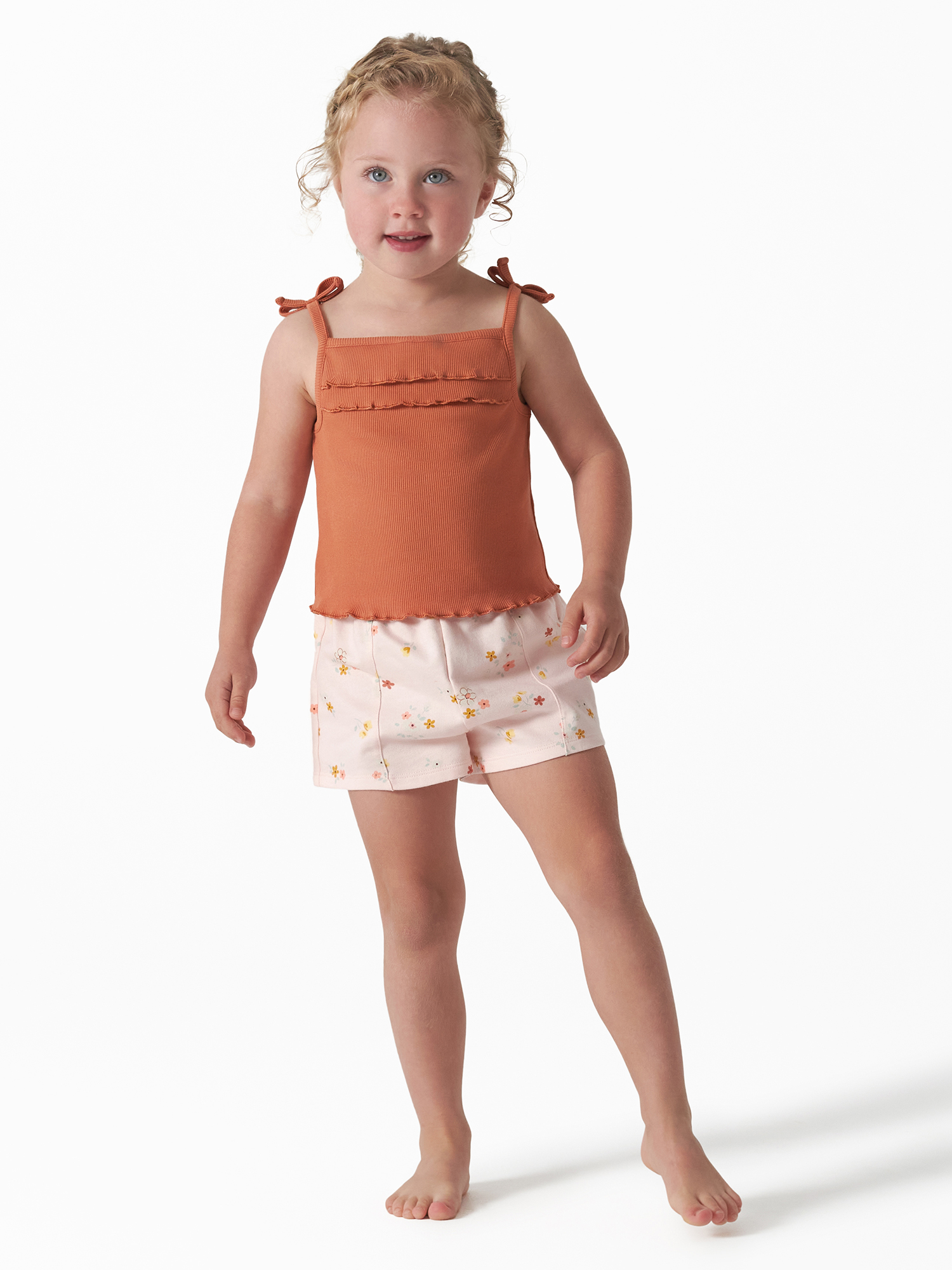 Modern Moments by Gerber Toddler Girl Peached French Terry Shorts, 2-Pack, Sizes 12M-5T - image 2 of 11