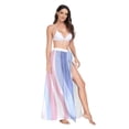 thumbnail image 2 of FORMRS Womens Long Sarong Beach Wrap Semi-Sheer Bikini Skirt Bathing Swimsuit Cover Up, Abstract Pink, 2 of 7