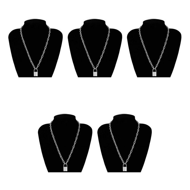 Wweixi Silver Male Necklace In Punk Style Fashionable And Trendy Unique Stainless Steel Necklace Good Gift Silver 5Set