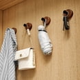 thumbnail image 3 of Gancho de madera maciza Simple, colgador colgante de nogal para pared de baño, dormitorio, Perchero de almacenamiento, decoración de llaves y toallas para el hogar, nuevo, 3 of 5
