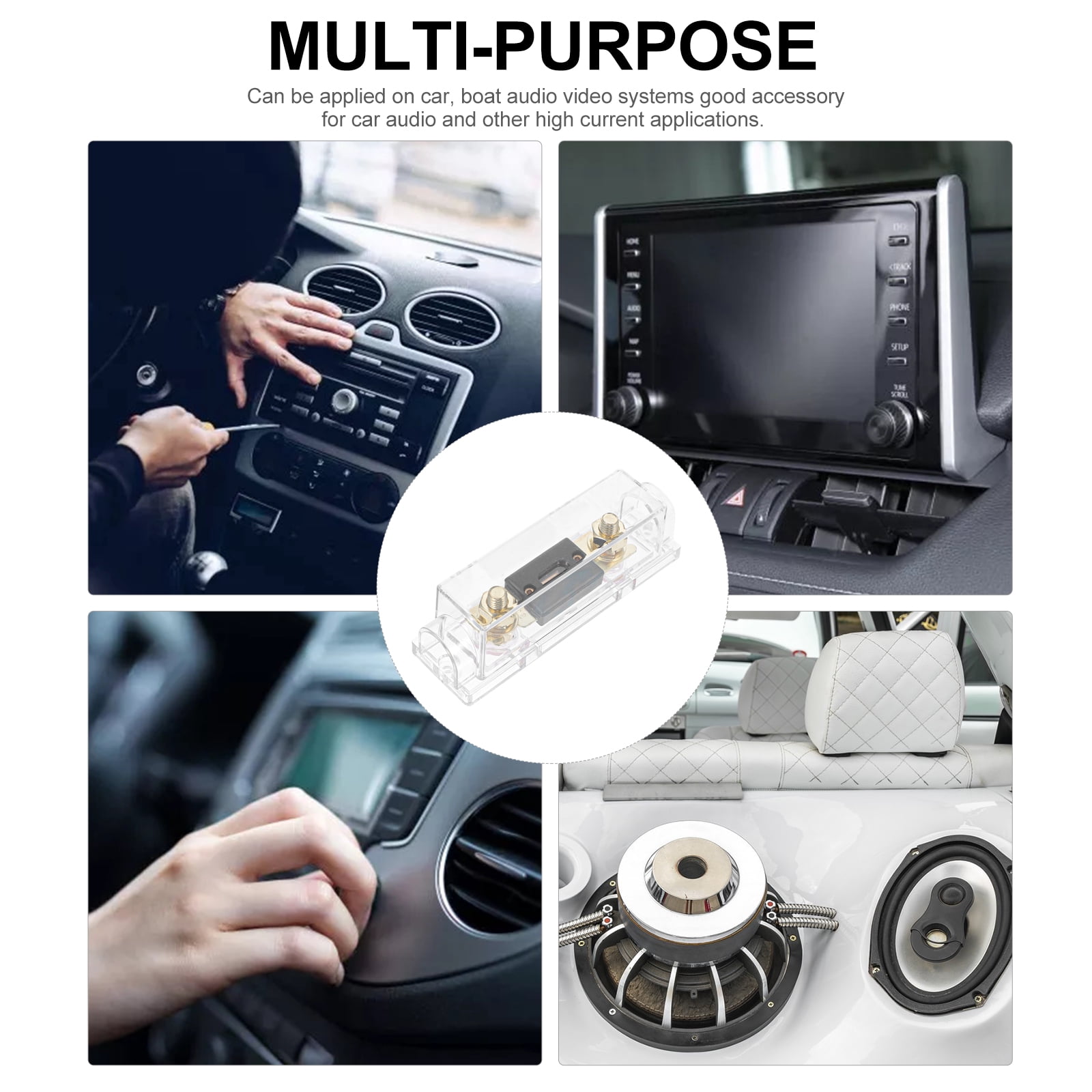 Clear Shell ANL Fuse Holder with 300A for Car Audio and Video System
