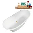 thumbnail image 5 of 63" Streamline B-304-81-GLD Soaking Freestanding Tub and Tray With Internal Drain in Polished Gold, 5 of 11