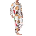 thumbnail image 2 of Balery Christmas Gingerbread Cookies Pijama para Hombre de Dos Piezas con Manga Larga, Conjunto de Dormir y Descanso Suave con Bolsillos-Medium, 2 of 7