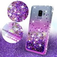 thumbnail image 2 of Compatible for Samsung Galaxy S9 Plus Case, with [Temper Glass Screen Protector] SOGA Diamond Glitter Liquid Quicksand Cover Cute Girl Women Phone Case [Clear/Purple], 2 of 6
