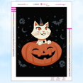 thumbnail image 1 of Pintura de diamantes de Halloween 5D Diy, gato negro en la oscuridad, mosaico bordado, diamantes de imitación completos, Kit de punto de cruz, decoración del hogar, regalos de arte, 1 of 4