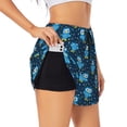 thumbnail image 3 of Lsque Blue Owl Printed Women's Running Shorts with Liner Pockets,Elastic Quick Dry Workout Athletic Gym Yoga Shorts,Womens High Waist Shorts-XX-Large, 3 of 9
