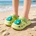 thumbnail image 2 of GPOECD Kids Clogs Cartoon Indoor Outdoor Beach Slides for Toddlers Summer Breathable Footwear Kids Slippers,06_Green,18-24 Months, 2 of 9