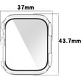 thumbnail image 4 of KOMI Case Compatible with Apple Watch Series 8 7 41mm PC with Tempered Glass Screen Protector,3Pack Full Coverage Ultra-Thin HD Clear Protective Cover for iWatch S7(41mm, Clear/Clear/Clear), 4 of 5