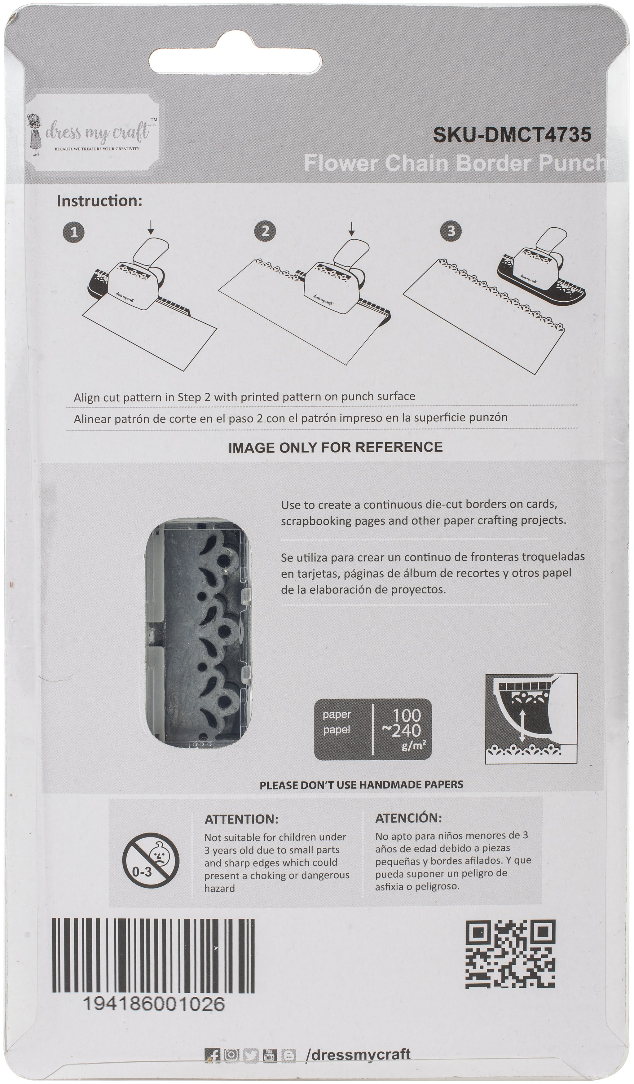 Dress My Craft Paper Punch -Flower Chain Border