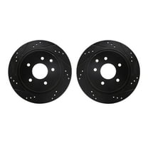 Dynamic Friction Company Rear Brake Rotors-Drilled and Slotted-Black 8002-68016