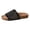 Black, variant on Slides for Women Cork Footbed Sandals Open Toe Rhinestone Mesh Band Comfortable Arch Support Slip on Summer Casual Slippers Black Size 6.5