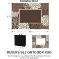 thumbnail image 3 of XNKOLMJ Outdoor Rug Carpet Waterproof Patio Rug 5x8 ft-Portable RV Camping Rug Mat-Non Fading Outdoor Area Rug for Deck Picnic Balcony Backyard Porch Beach Reversible Black &amp; White, 3 of 6