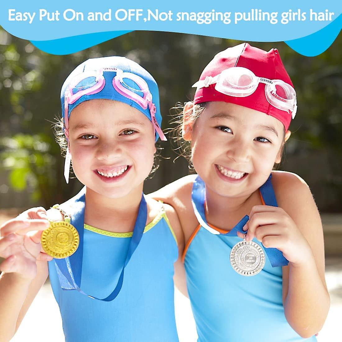 Swimming Caps For Kids Adult 2pcs Comfortable Fabric Swim Cap For Girls Boys Women Men No Pull Hair super Stretch Cloth Swimming Hat For Children Walmart