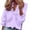 Purple, variant on WREESH Womens Fashion Blouses Business Casual Tops Ruffle V Neck Solid Color Pullover Regular Fit Long Sleeve Tops Casual Full Tops Loose Plus Size Clothing Olive Green
