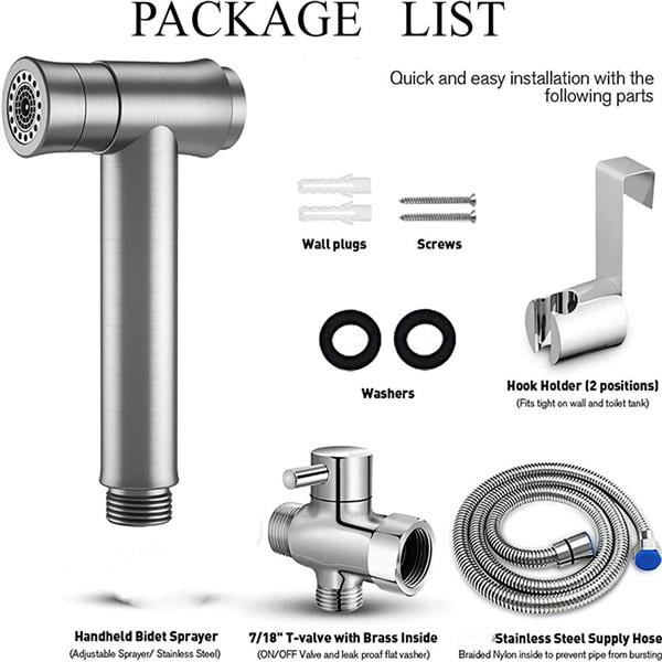 SADALAK Premium Hand Held Toilet Sprayer Bidet Set for Bathroom Personal Hygiene 