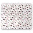 thumbnail image 1 of Asian Mouse Pad, Sakura Flowers with Bullfinch Birds Branches Nature Animals Plants Spring Season, Rectangle Non-Slip Rubber Mousepad, Pink Black Grey, by Ambesonne, 1 of 2