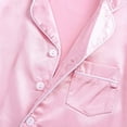 thumbnail image 4 of PENGXIANG Pyjamas en Soie pour Enfants Filles Garçons Manches Courtes Col en V Poches 2 Pcs Été pour 1-13 Ans, 4 of 7