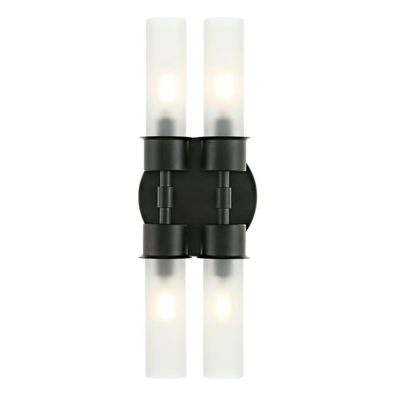 SAFAVIEH Joli 4-Light LED Black Metal Wall Sconce with White Shade