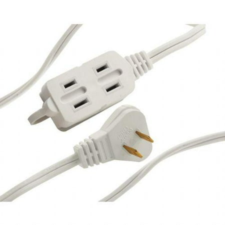 AXIS 45503 3-OUTLET WHITE WALL HUGGER INDOOR EXTENSION CORD, 6FT