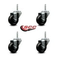 thumbnail image 2 of 3 Inch Hard Rubber Wheel Swivel 3/4 Inch Threaded Stem Caster Set Service Caster, 2 of 2