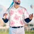 thumbnail image 6 of Daiia Cartoon Pig Mens Baseball Jersey Button Down Shirts Short Sleeve Sports Uniforms-4X-Large, 6 of 9