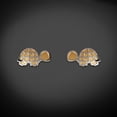 thumbnail image 4 of Aretes de oro 14K GIALLO broquel Tortugas oro blanco y amarillo, 4 of 4